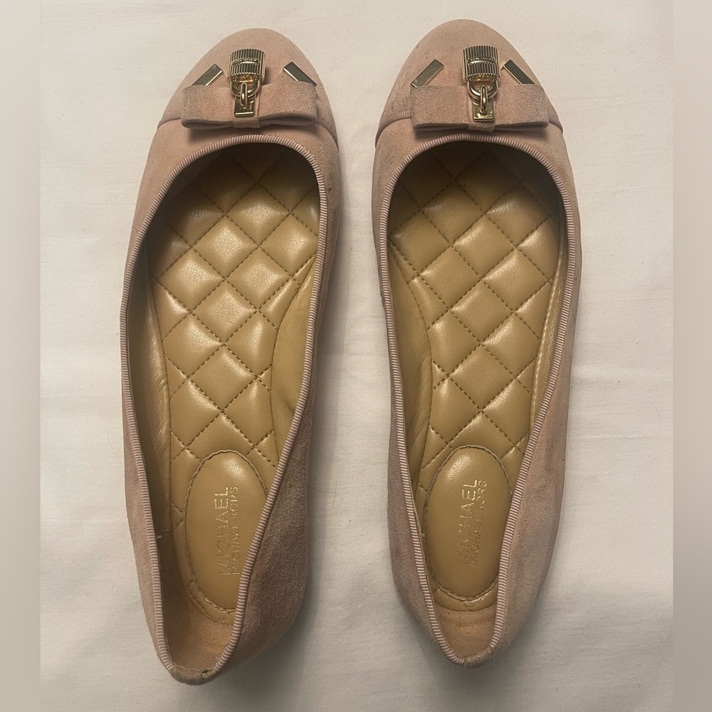 Michael Kors Soft Pink Ballet Flats with Gold Accent